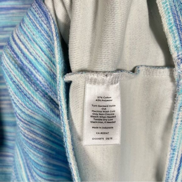 Talbots Textured Boatneck Marled Turquoise Blue Sweatshirt Tunic Top M - Picture 7 of 7